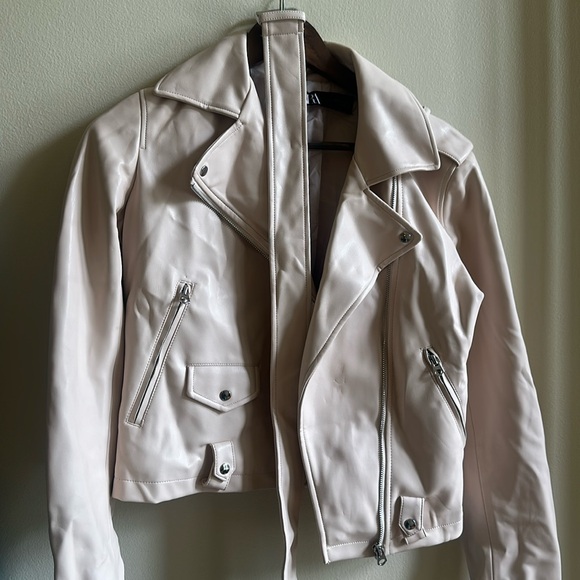 Peach Zara motto jacket 🍑 - Picture 1 of 8